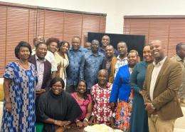Uhuru Kenyatta and Raila Odinga with Jubilee leaders from Kiambu.